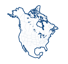 Small white North American map